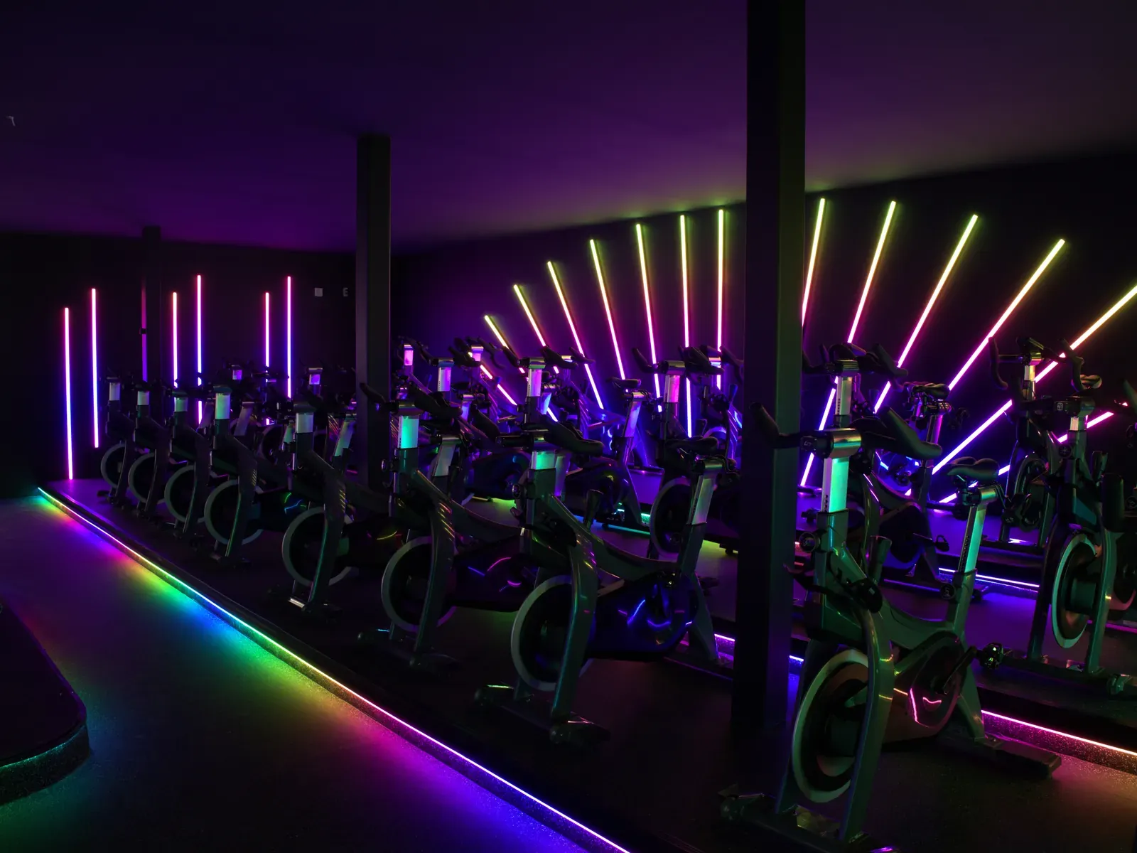 Vision Bleu permanent LED lighting in a fitness studio — view 2