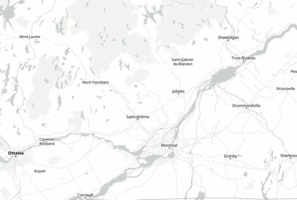 Street map of southern Québec